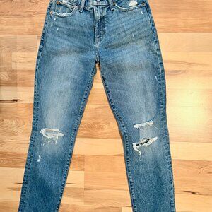 Abercrombie Fitch Boyfriend Midrise Jeans – Medium Wash w/ Light Rips (Sz 25/0)